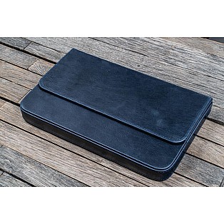 Galen Leather Magnum Opus 12 Slots Crazy Horse Navy Blue Hard Pen Case