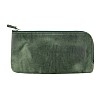 Galen Leather Slip-N-Zip 4 Slots Zippered Crazy Horse Fores Green Pen Pouch