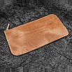 Galen Leather Slip-N-Zip 4 Slots Zippered Crazy Horse Honey Ochre Pen Pouch