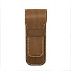 Galen Leather Brown Flap Pen Pouch (Double)