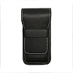 Galen Leather Black Flap Pen Pouch (Triple)