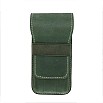 Galen Leather Crazy Horse Green Flap Pen Pouch (Triple)