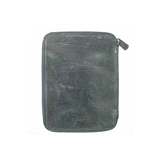 Galen Leather Crazy Horse Smoky Zippered Pen Pouch (Tenfold)
