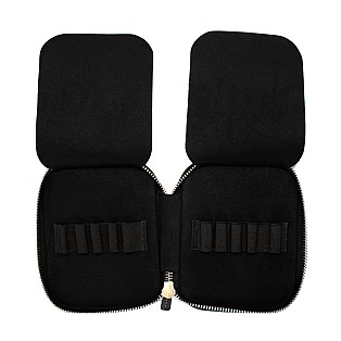 Galen Leather Black Zippered Pen Pouch (Tenfold)