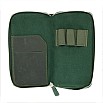 Galen Leather Crazy Horse Green Zippered Pen Pouch (Triple)