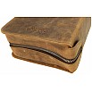 Galen Leather Crazy Horse Brown Zippered Pen Pouch (Fortyfold)