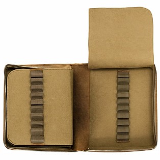 Galen Leather Crazy Horse Brown Zippered Pen Pouch (Fortyfold)