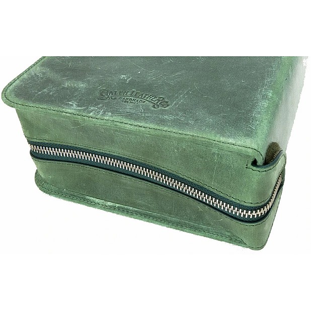 Galen Leather Crazy Horse Green Rits Penetui (40-delig)