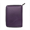 Galen Leather Purple Zippered Pen Pouch (Fivefold)