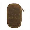 Galen Leather Crazy Horse Brown Zippered Pen Pouch (Sixfold)