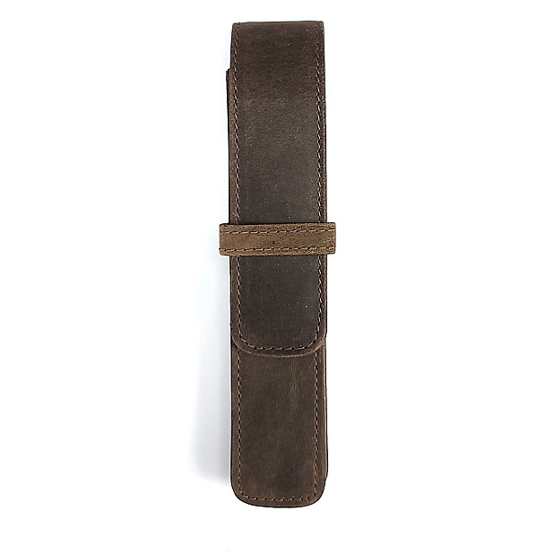 Girologio Bomber Brown Leather Pen Case (Single)