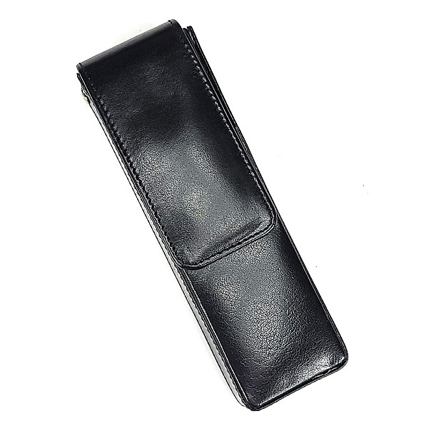 Girologio Black Magnetic Leather Pen Case (Double)
