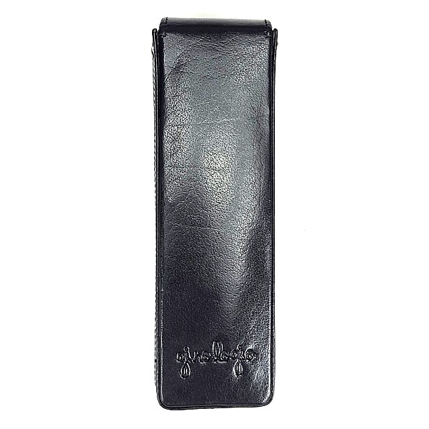 Girologio Black Magnetic Leather Pen Case (Double)