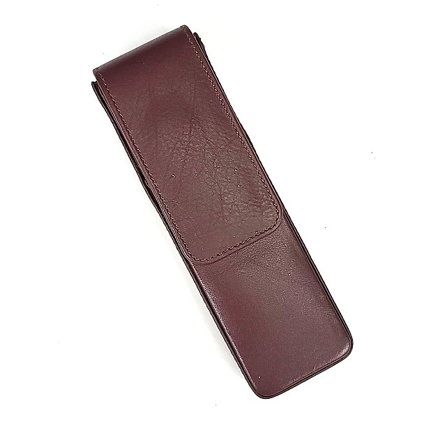 Girologio Antique Brown Magnetic Leather Pen Case (Double)