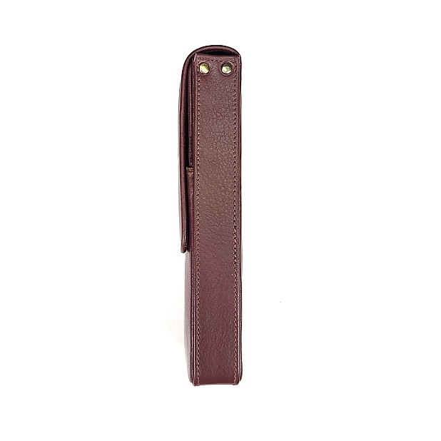 Girologio Antique Brown Magnetic Leather Pen Case (3 pens)