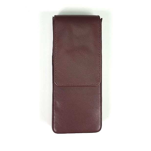 Girologio Antique Brown Magnetic Leather Pen Case (3 pens)