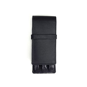 Girologio Black Leather Pen Case (3 pens)