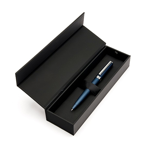 Hugo Boss Gear Brushed Navy Ballpoint