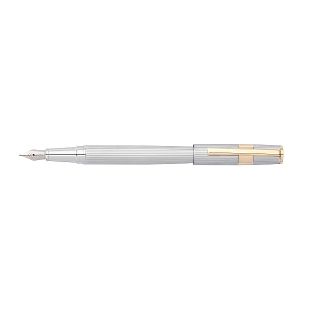 Hugo Boss Gear Pinstripe Silver GT Fountain pen