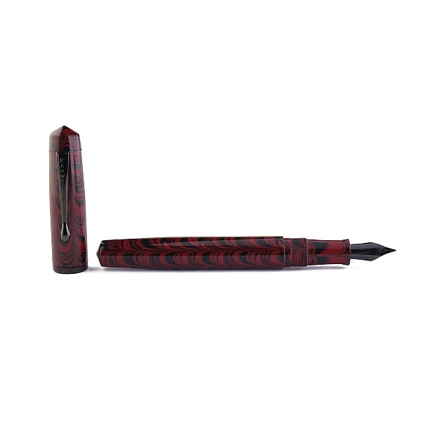 Kanwrite Legacy Swirl röd-svart  ebonit BT reservoarpenna