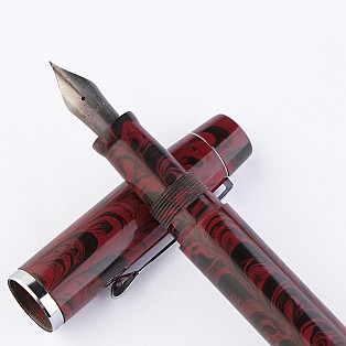 Kanwrite Legacy Swirl Red Black Ebonite CT Caneta de Tinta Permanente