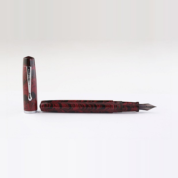 Kanwrite Legacy Swirl röd-svart  ebonit CT reservoarpenna
