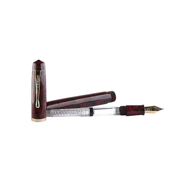 Kanwrite Legacy Swirl Red Black Ebonite GT Fountain Pen
