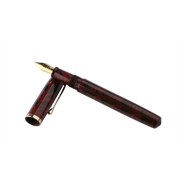Kanwrite Legacy Swirl Red Black Ebonite GT Fountain Pen