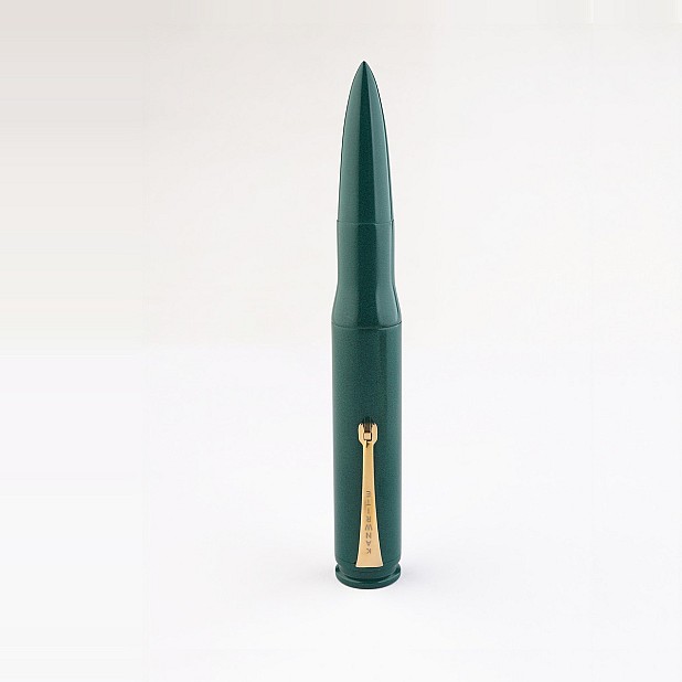 Pluma estilográfica Kanwrite Magnum Bullet, color verde esmeralda, de ebonita GT