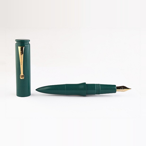 Pluma estilográfica Kanwrite Magnum Bullet, color verde esmeralda, de ebonita GT