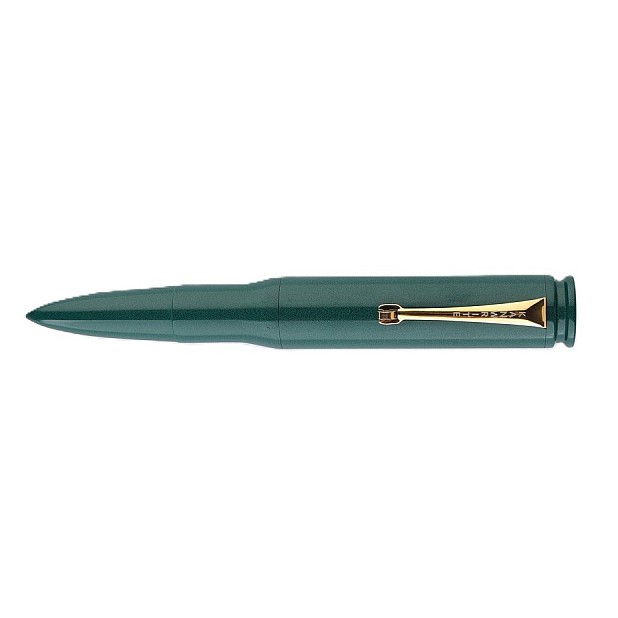 Pluma estilográfica Kanwrite Magnum Bullet, color verde esmeralda, de ebonita GT