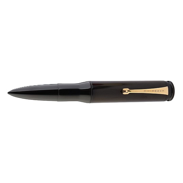 Pluma estilográfica Kanwrite Magnum Bullet, color negro ónix, de ebonita GT