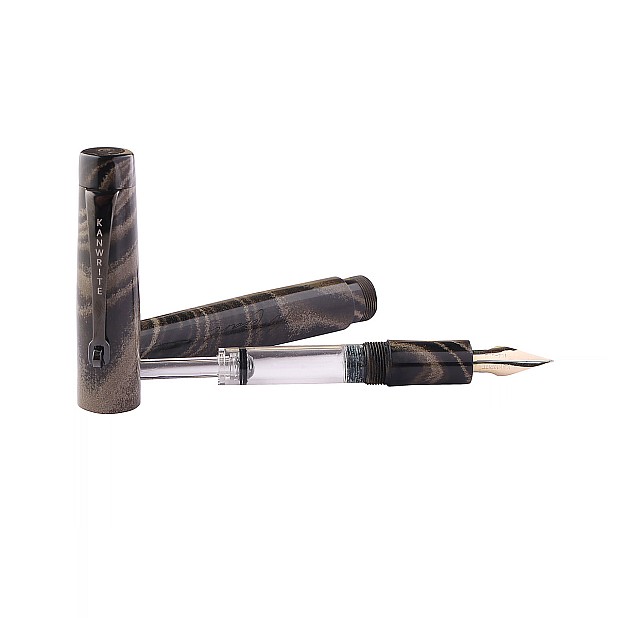 Caneta de tinta permanente Kanwrite Mozart Graphite Gold Ebonite BT
