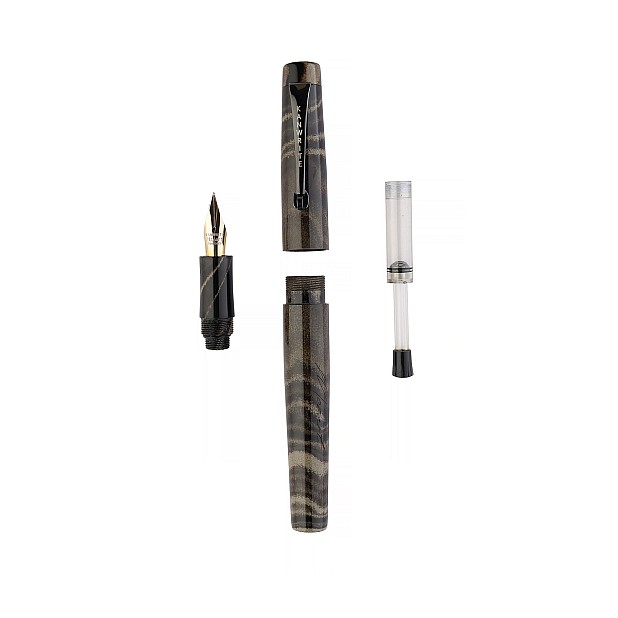 Caneta de tinta permanente Kanwrite Mozart Graphite Gold Ebonite BT