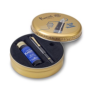 Kaweco AL Sport Black Piston Vulpen  + Inktpot Set