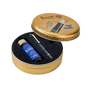 Kaweco AL Sport Navy Blue Piston Füllfederhalter + Ink Bottle Set