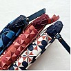 Kyoku Haku Archeology Blue Zippered Pen Pouch (Fivefold)