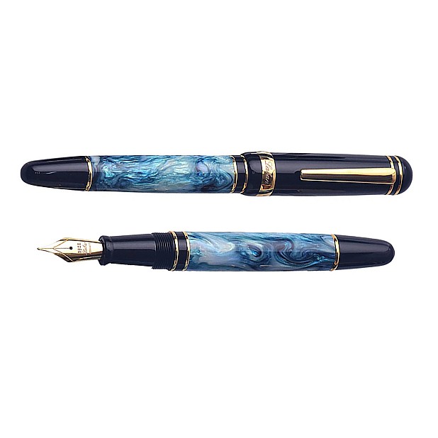 Laban 325 x Brooks Teal Abalone Black GT Fountain pen