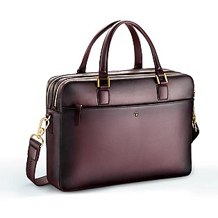 Lapis Bard Ducorium Chester Leather Burgundy Briefcase