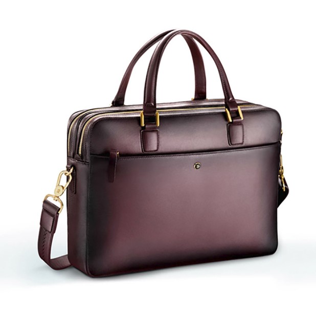 Lapis Bard Chester Leather Burgundy Briefcase