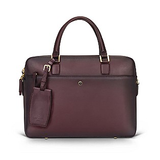 Lapis Bard Ducorium Chester Leather Burgundy Briefcase