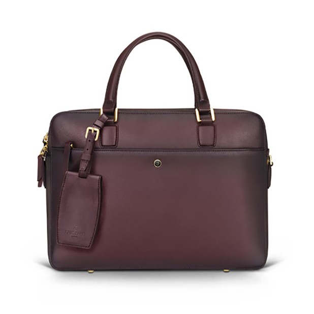 Lapis Bard Chester Leather Burgundy Briefcase