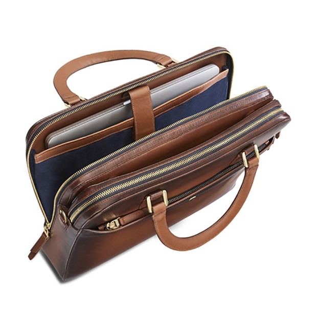 Lapis Bard Chester Leather Cognac Briefcase