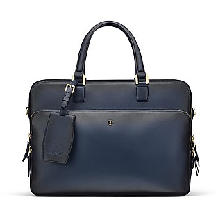 Lapis Bard Ducorium Dorchester Leather Blue Briefcase