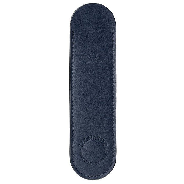 Leonardo Italiaans Lederen Pen Sleeve Blauw Penetui (1-delig)
