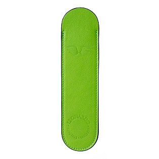 Leonardo Italian Leather Pen Sleeve Bright Green Pen Pouch (Single)