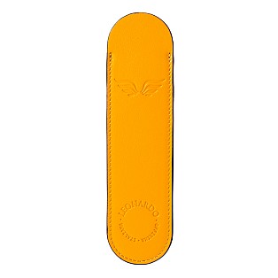 Leonardo Italian Leather Pen Sleeve Yellow Pen Pouch (Single)