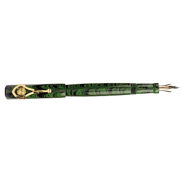 Magna Carta Mag 500 Green Ripple Ebonite GT Pluma Estilográfica