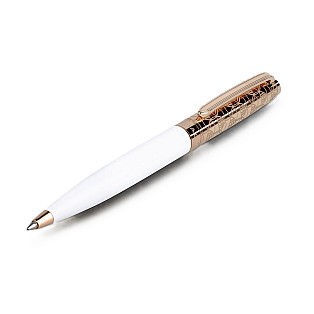 Maybach The Peak II Sterling Silver White Lacquer & Rose Gold Kulspetspenna