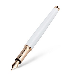 Maybach The Peak II Sterling Silver White Lacquer & Rose Gold Pluma Estilográfica 